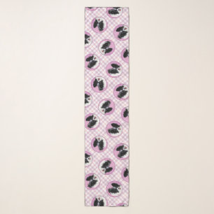 Papillon Painting Black and White Original Dog Art Scarf