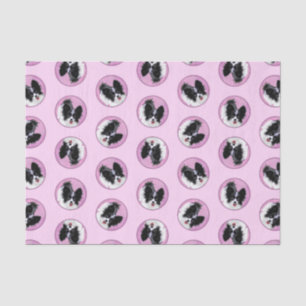 Papillon Painting Black and White Original Dog Art Tissue Paper