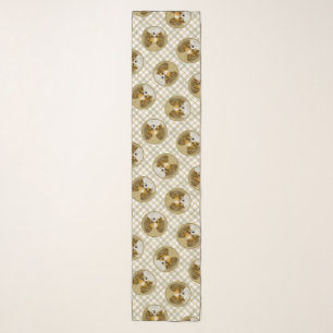 Papillon Painting Lemon and White Original Dog Art Scarf