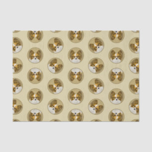 Papillon Painting Lemon and White Original Dog Art Tissue Paper