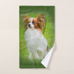 papillon,papilon,papillon dogs,papillon dog,   hand towel 