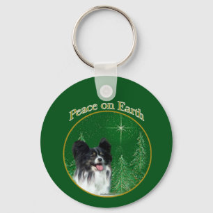 Papillon Peace Keychain