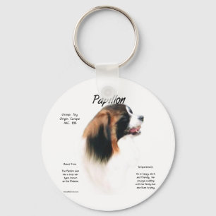 Papillon (Phalene) History Design Keychain