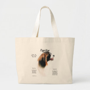 Papillon (Phalene) History Design Large Tote Bag
