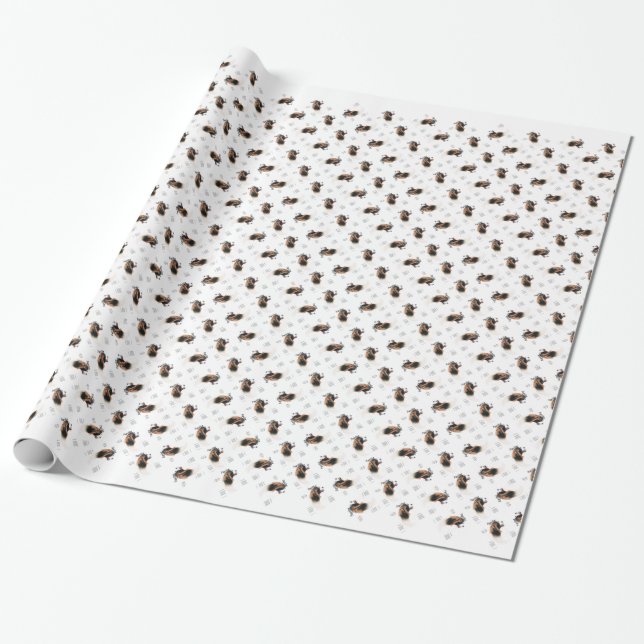 Papillon (Phalene) History Design Wrapping Paper (Unrolled)