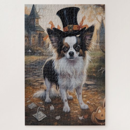 Papillon Pumpkins Halloween Scary  Jigsaw Puzzle