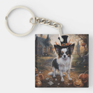 Papillon Pumpkins Halloween Scary Keychain