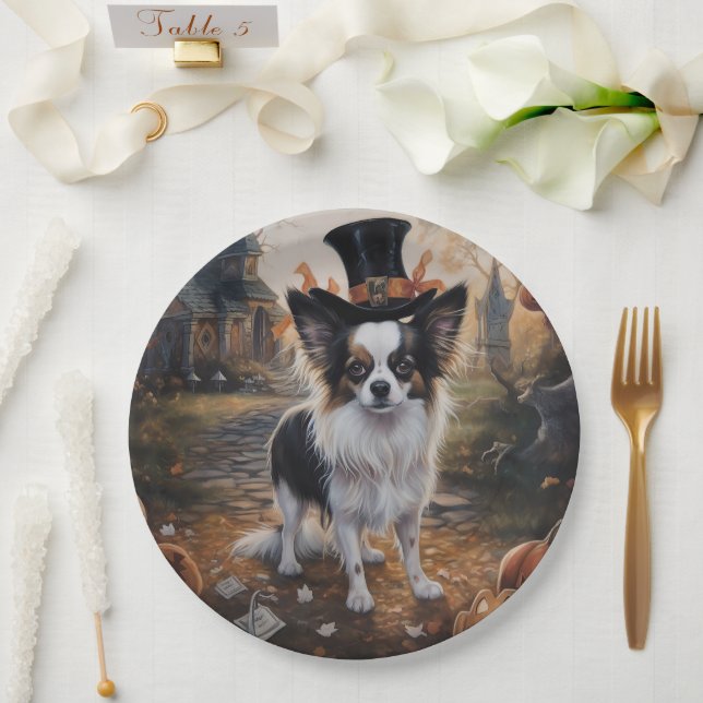 Papillon Pumpkins Halloween Scary  Paper Plates (Wedding)