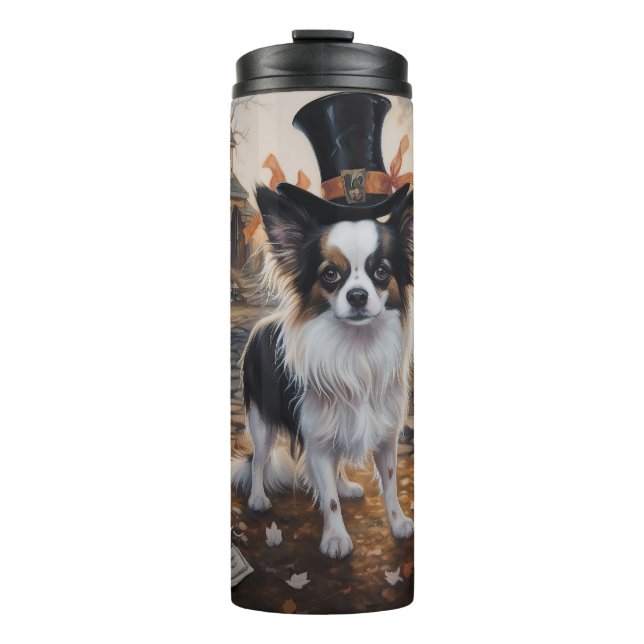Papillon Pumpkins Halloween Scary  Thermal Tumbler (Front)