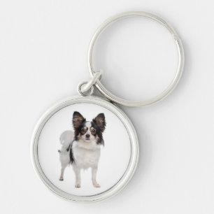 Papillon Puppy Dog keychain