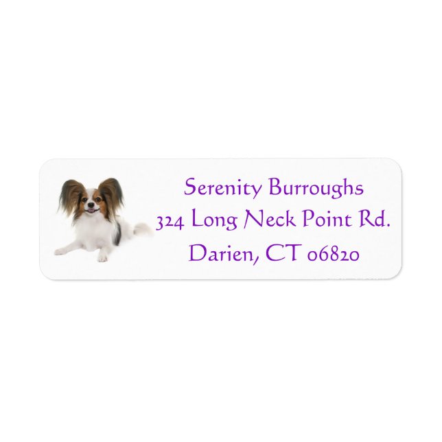 Papillon Puppy Dog Purple Label (Front)