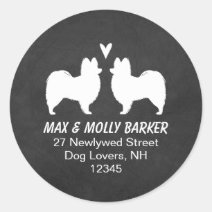 Papillon Silhouettes Love Return Address Classic Round Sticker