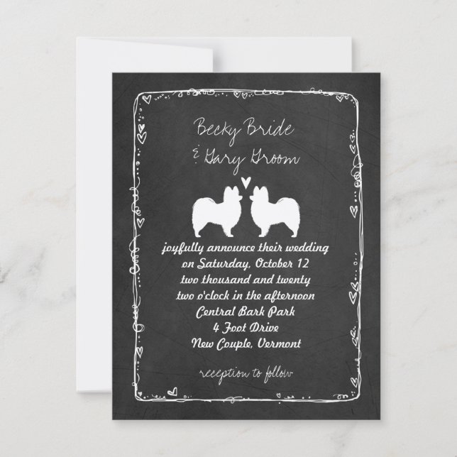 Papillon Silhouettes Wedding Announcement (Front)