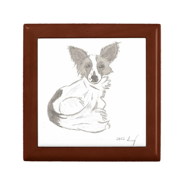 Papillon Sketch Keepsake Box (Front)