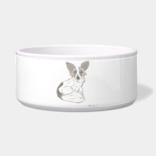 Papillon Sketch Pet Bowl