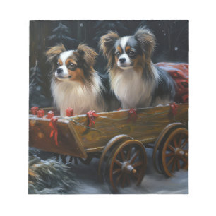 Papillon Snowy Sleigh Christmas Decor Notepad