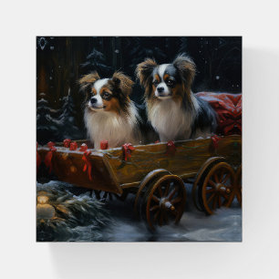 Papillon Snowy Sleigh Christmas Decor Paperweight