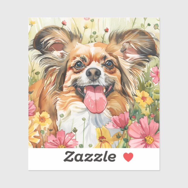 Papillon Sticker – Watercolor Design (Sheet)