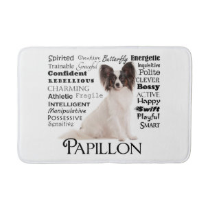 Papillon Traits Bath Mat