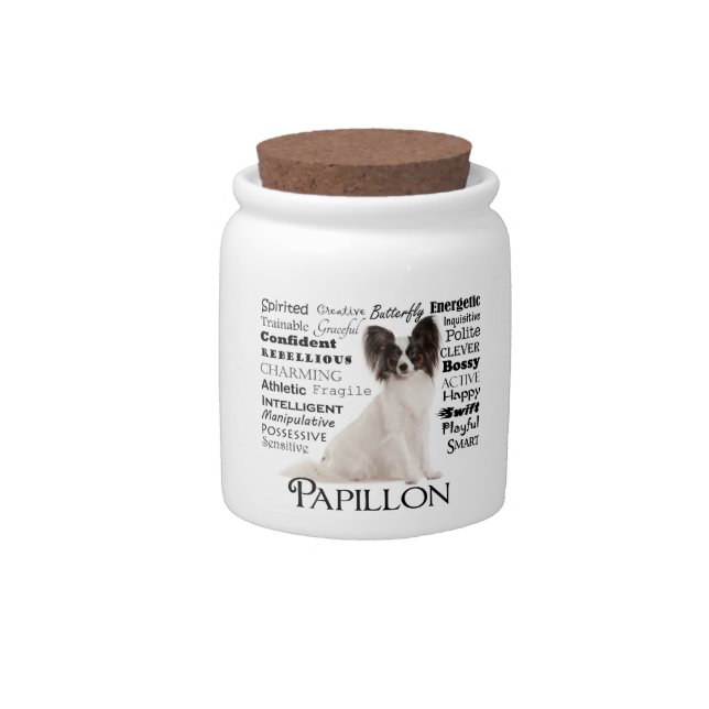 Papillon Traits Treat Jar (Front)