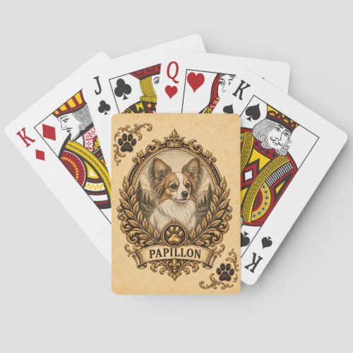 Papillon, Vintage Heritage Dog Poker Cards