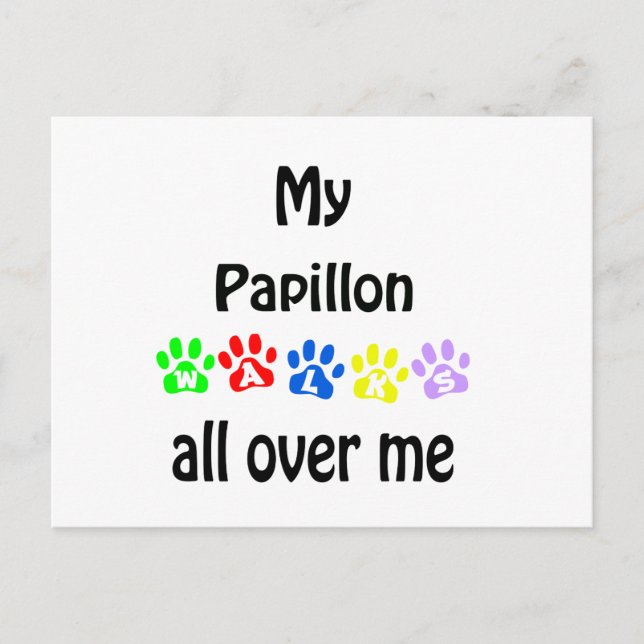 Papillon Walks Design Postcard (Front)