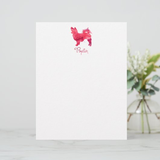 Papillon Watercolor Design (Standing Front)