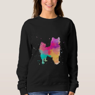 Papillon Watercolor Paint Splat Sweatshirt