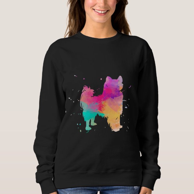 Papillon Watercolor Paint Splat Sweatshirt (Front)