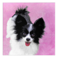 Papillon (White and Black) Painting - Dog Art