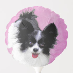 Papillon (White and Black) Painting - Dog Art Balloon