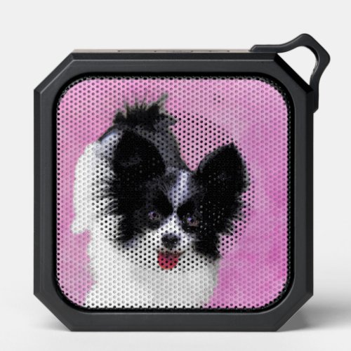 Papillon White and Black Painting _ Dog Art Bluetooth Speaker