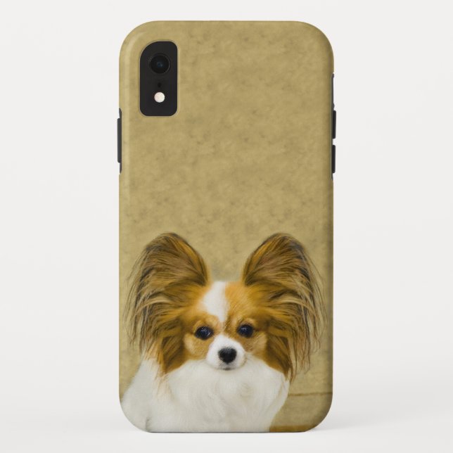 Papillon (White and Black) Painting - Dog Art Case (Back)