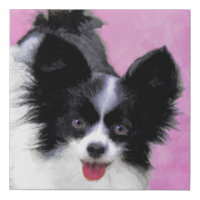 Papillon (White and Black) Painting - Dog Art