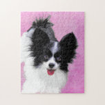 Papillon (White and Black) Painting - Dog Art Jigsaw Puzzle<br><div class="desc">Papillon White and Black dog portrait, original painting. We specialize in cute and funny original art. Buy this for yourself or as a great gift for your Papillon loving friends. Be creative - click on CUSTOMIZE to add/remove/change text, resize the picture, change colors or anything else the customization tool will...</div>