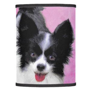 Papillon (White and Black) Painting - Dog Art Lamp Shade