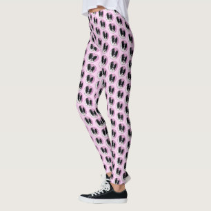 Papillon (White and Black) Painting - Dog Art Leggings