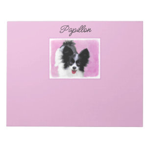 Papillon (White and Black) Painting - Dog Art Note