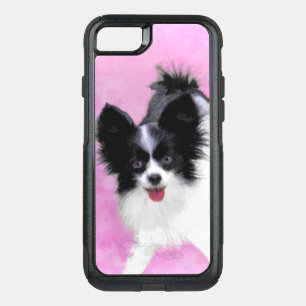 Papillon (White and Black) Painting - Dog Art Otte OtterBox Commuter iPhone SE/8/7 Case