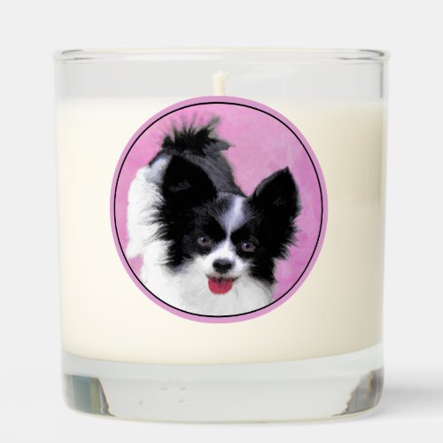 Papillon White and Black Painting _ Dog Art Scented Candle