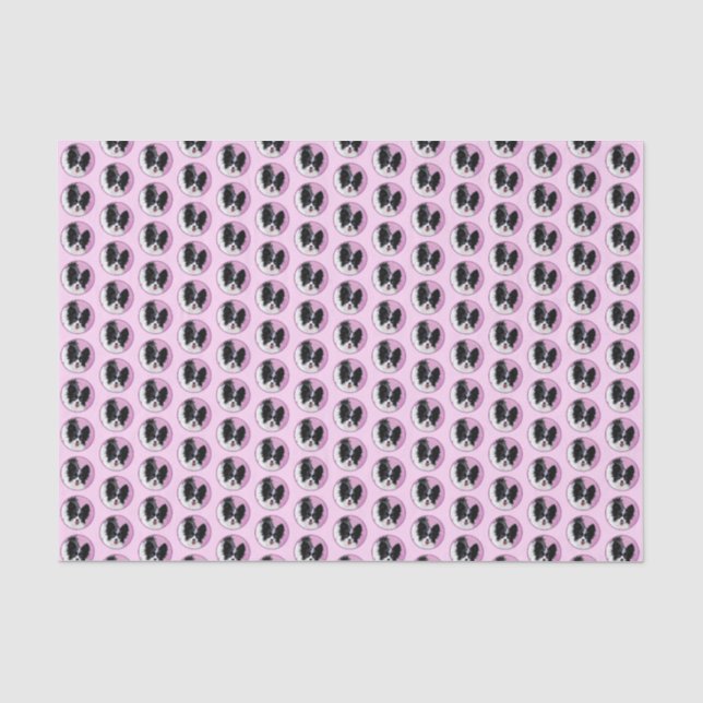 Papillon (White and Black) Painting - Dog Art Tissue Paper (Front)