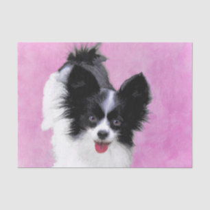 Papillon (White and Black) Painting - Dog Art Tissue Paper