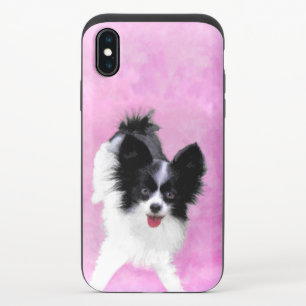 Papillon (White and Black) Painting - Dog Art iPhone X Slider Case