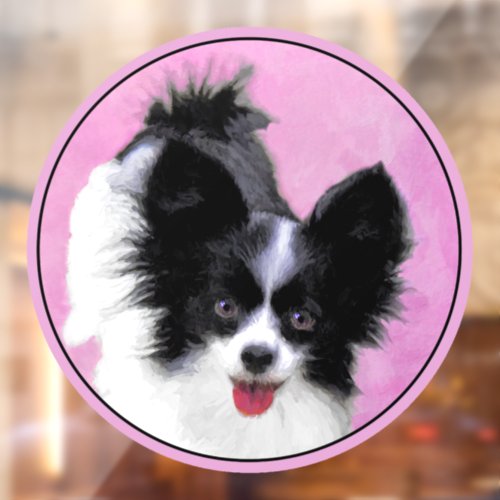 Papillon White and Black Painting _ Dog Art Window Cling