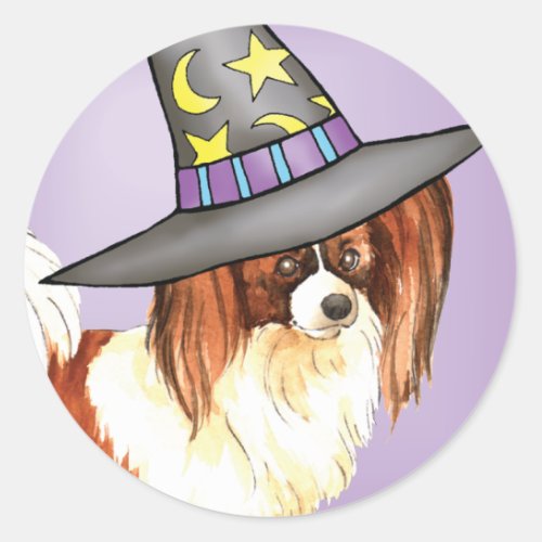 Papillon Witch Classic Round Sticker