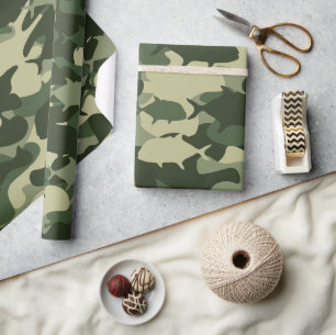 Papio and Ulua - camouflage Hawaiian fishing Wrapping Paper