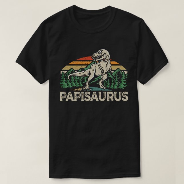 Papisaurus Dinosaur Grandpa Saurus Father's Day T-Shirt (Design Front)