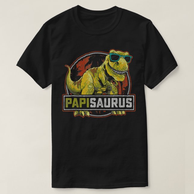 Papisaurus T Rex Dinosaur Papi Saurus Family Match T-Shirt (Design Front)