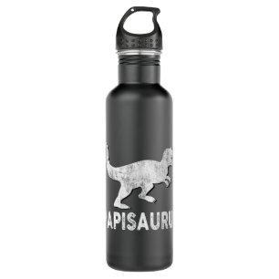 Papisaurus T Rex Papi Dinosaur Fathers Day Grandpa Stainless Steel Water Bottle