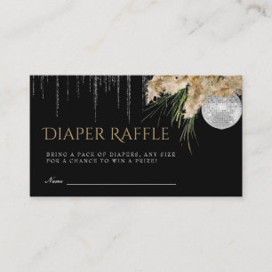 Papmas Grass Disco Ball Diaper Raffle Baby Shower Enclosure Card